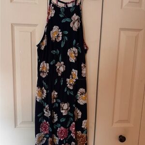 French Grey Floral Elegance Dress